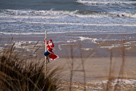 Weihnachtsmann am Strand